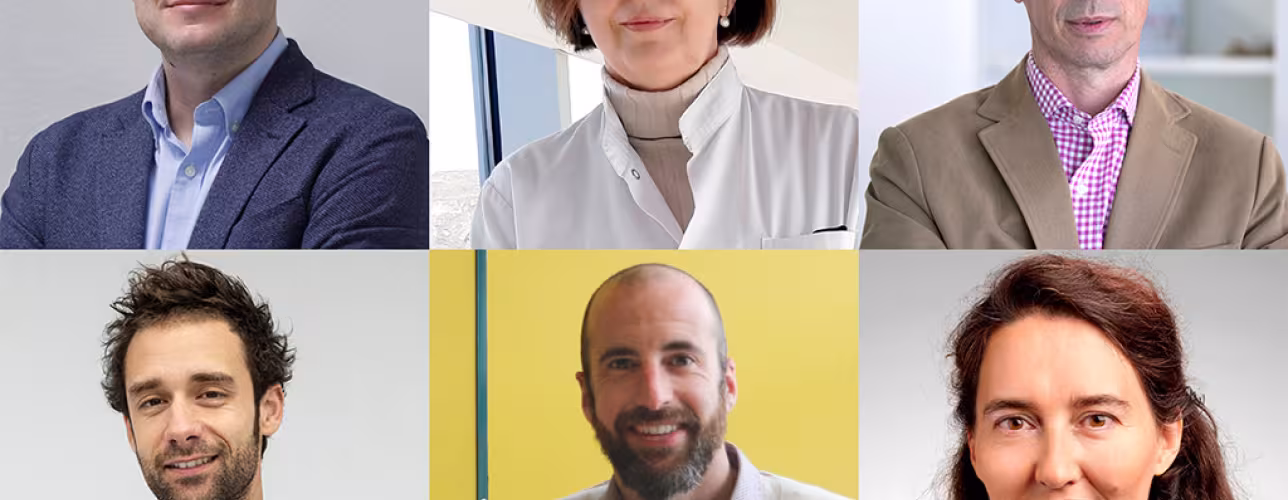 De izquierda a derecha y de arriba abajo: Gonzalo Rodríguez (Nasertic), Inés Echeverría (CNTA), Ángel Alonso (Medicina Personalizada), Mario Grande (Nowture), Carlos López (UPNA) y Yolanda Blanco (Gobierno de Navarra).